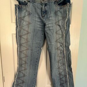 Roberto Cavalli Embroidered Low Rise Jeans